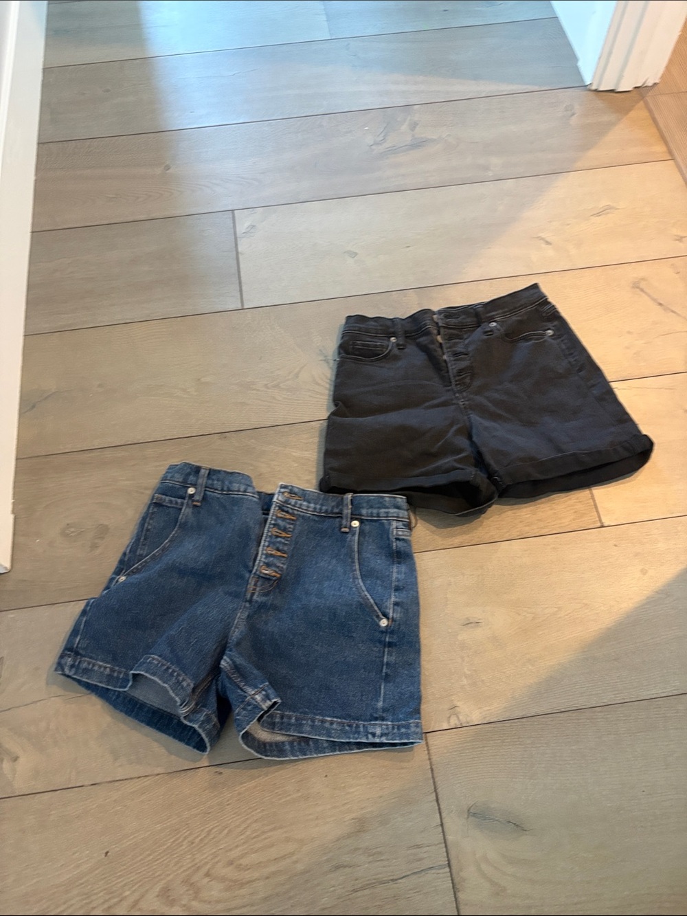 Banana Republic Women's Denim Shorts Duo - Blue and Black